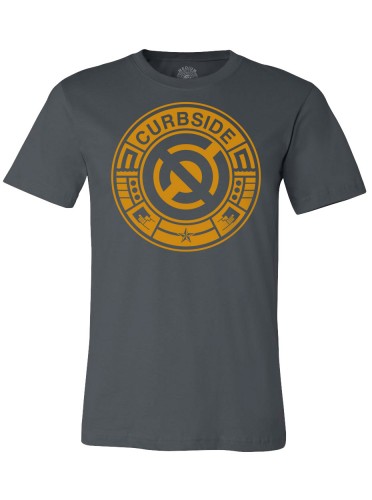 Curbside Circle Orange on Asphalt Men's T Shirt